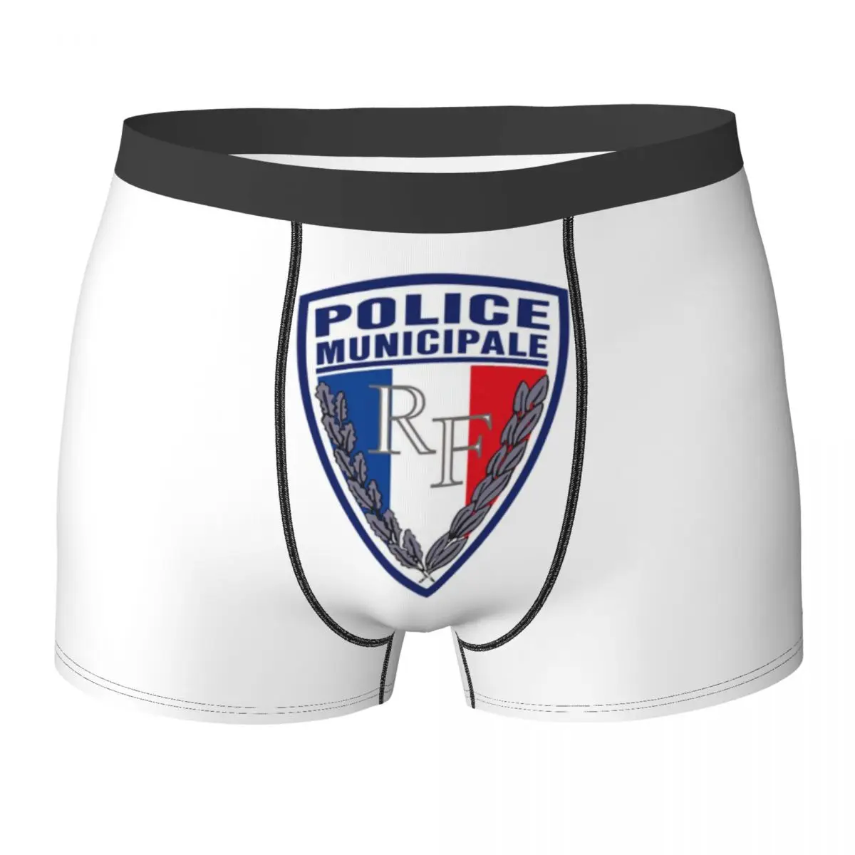 Boxer Underpants Shorts French Municipal Police Insignia Panties Men Soft Underwear for Homme Man Boyfriend Gift