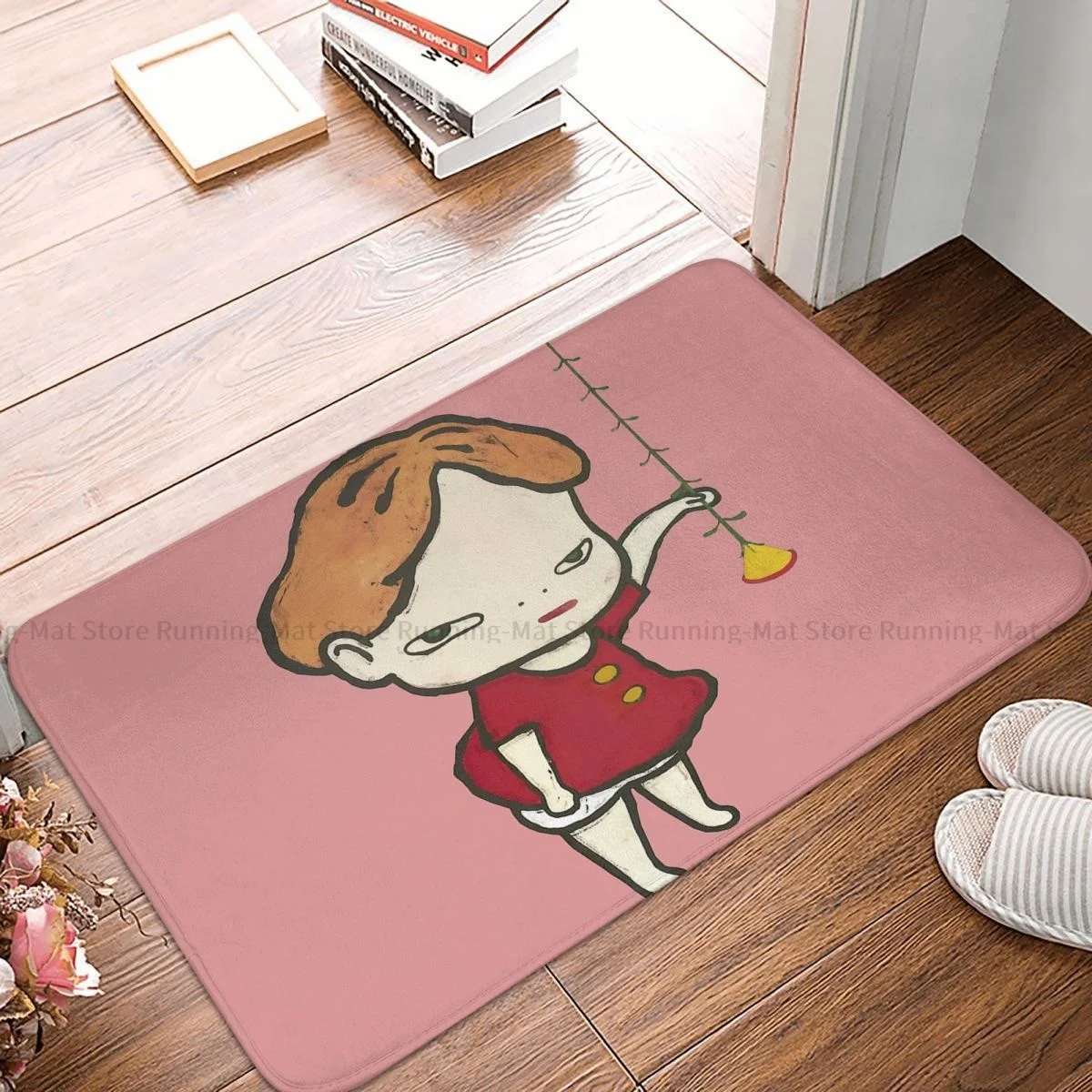 Yoshitomo Nara Anti-Slip Doormat Living Room Mat Flower Lightbulb Girl Painting Hallway Carpet Entrance Door Indoor Decorative