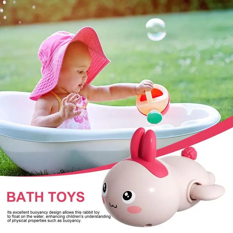 Juguetes de baño impermeables para niños pequeños, piscina flotante, conejos, juguetes de baño, bañera, juguetes de agua para niños pequeños