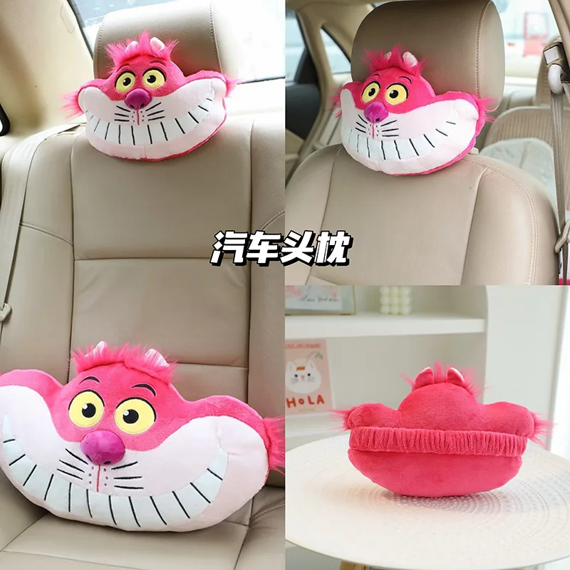 Anime Alice S Adventures In Wonderland Cheshire Cat Car Accessories Headrests Neck Pillows Kawaii Pillows Car Interior Supplies