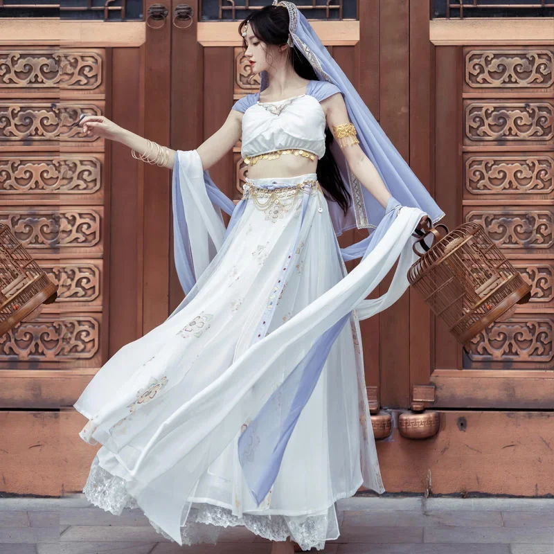 Eight five seven original Princess Qiongyao exotic style Dunhuang Flying improved Han suit female western style Han element suit