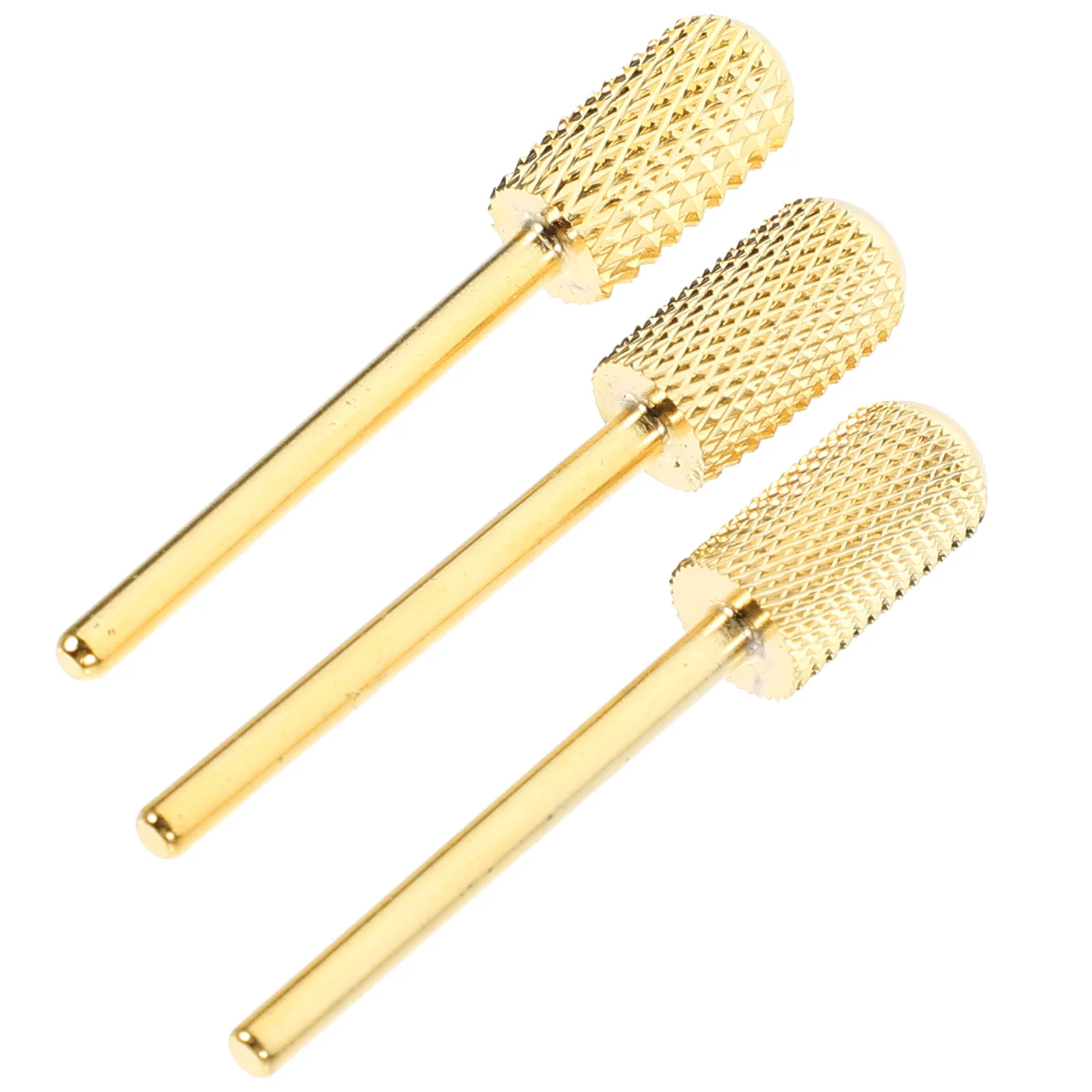 3 stks Goud Wolfraamcarbide Nail Boren Set Ronde C Tanden voor Acryl Nagels Manicure Cuticle Gereedschap Salon Spa