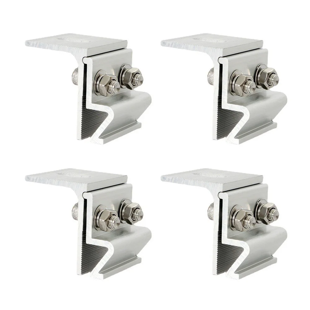 Aluminum Fold Clamp 1/4 inch for Solar Panel Mounting on Standing Seam Roofs Compatible with PV Photovoltaic Installations