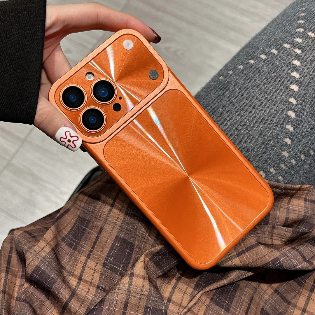 Luxuriöse Laser-Aurora-CD-Textur Stoßfeste Handyhülle für iPhone 17 16 15 14 13 17 Pro Max mit Kameraobjektivschutz