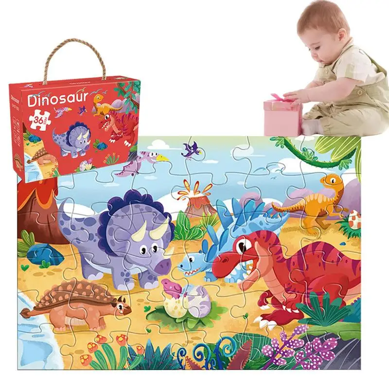 36PCS Kreative Spaß Boden Puzzles kinder Puzzles Montessori Pädagogisches Tier Papier Puzzles Für Above3 Jahre Kinder Kleinkinder