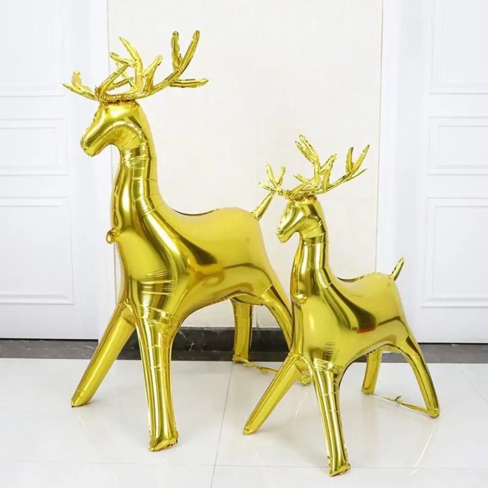 

Aluminum Film Christmas Elk Balloon Inflatable 3D Christmas Sleigh Balloon Deer Elk Aluminum Film Balloon Santa Claus