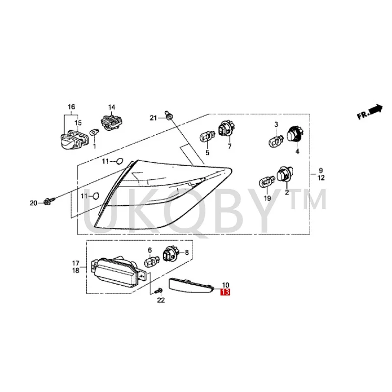 33505TW0H01 33555TW0H01 Suitable for Ho nd a Song Chart Rear bumper reflector and rear reflector light sheet