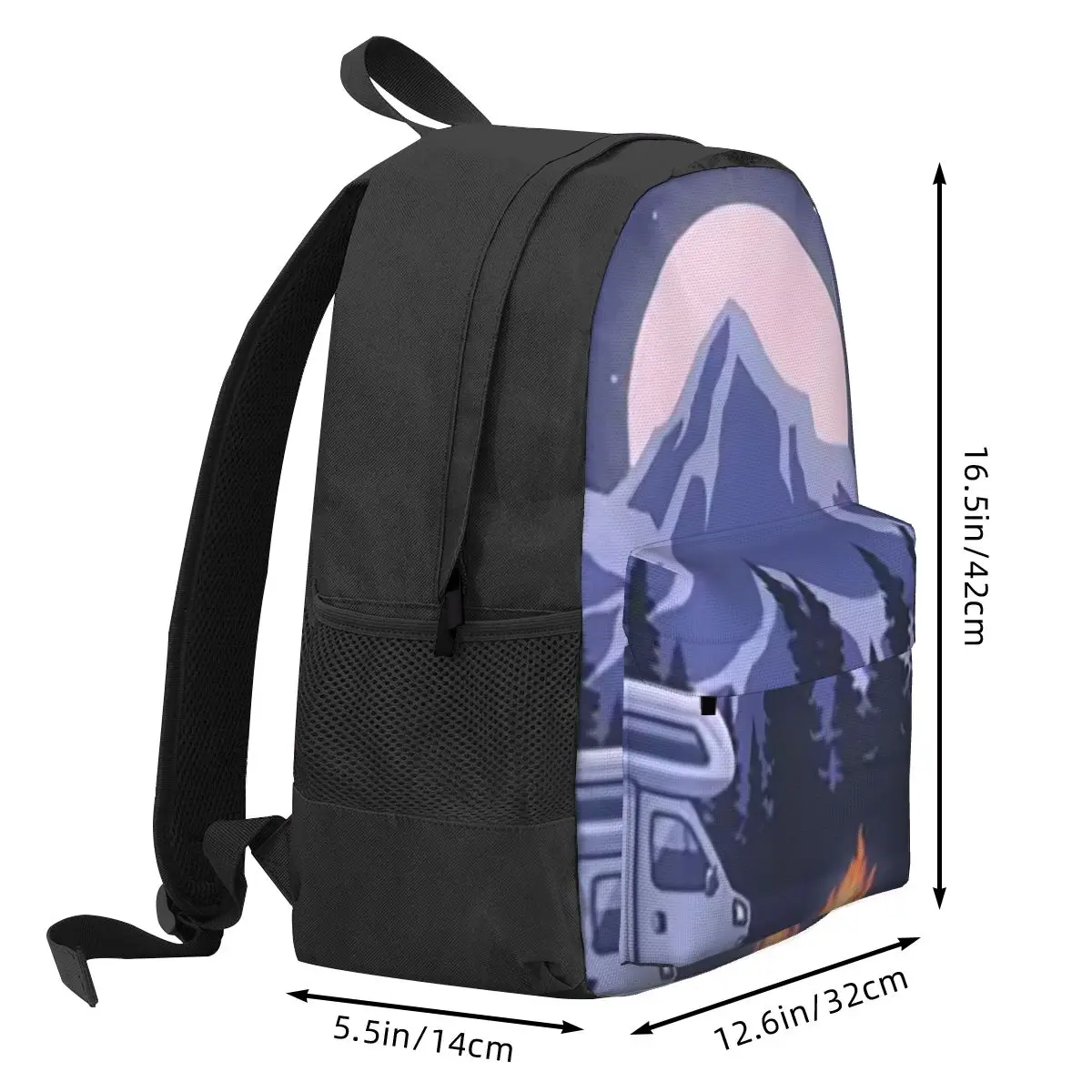 Happy Campers Backpack Student BookBag Kids School Bag Computer Shoulder Bags for Men Women