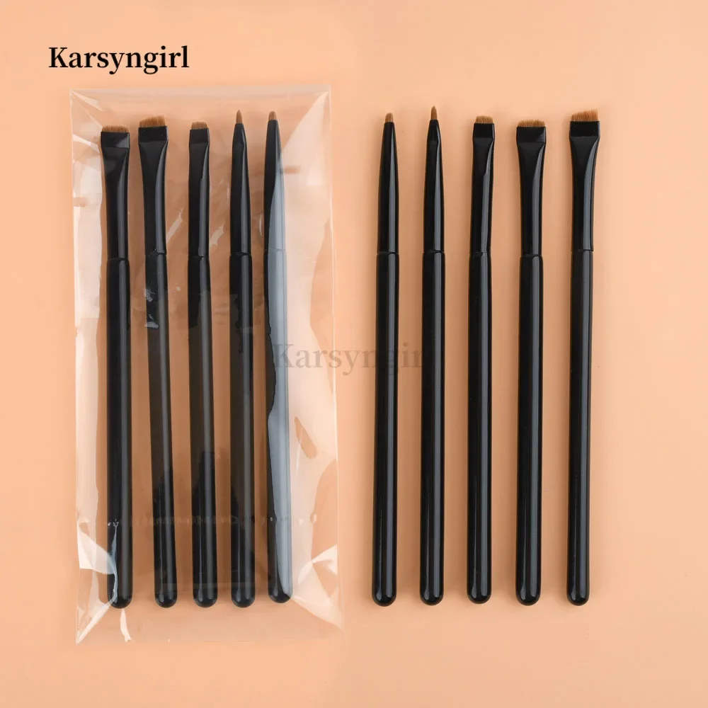 Karsyngirl 5Pcs Thin Eyeliner Makeup Brush Set Fine Liner Brushes Professional Angled Eyebrow Brush Brow Contour Makeup Tool