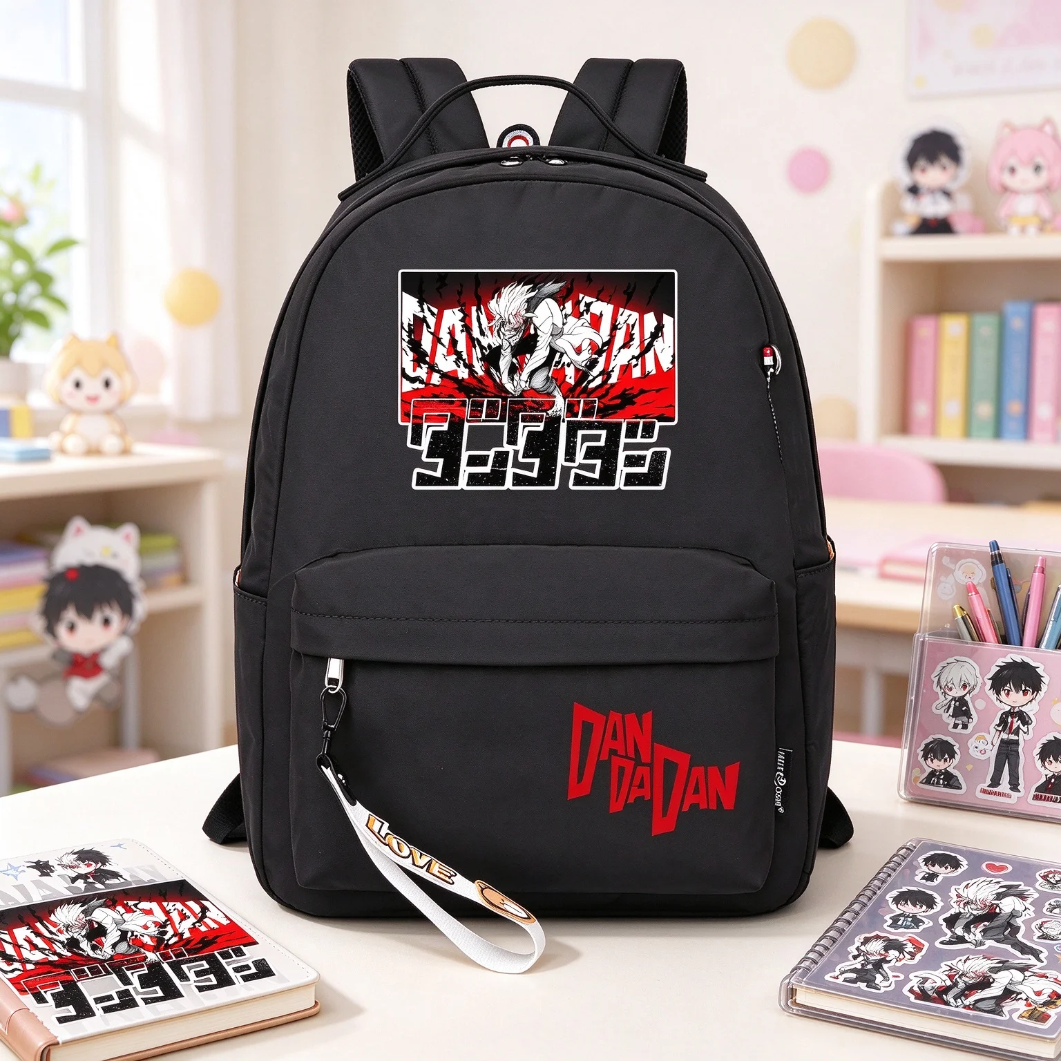 DAN DA DAN Anime Bookbag Pink Girls School Bags Women Kawaii Travel Backpack Cartoon Laptop Bagpack Small Cute Daypack