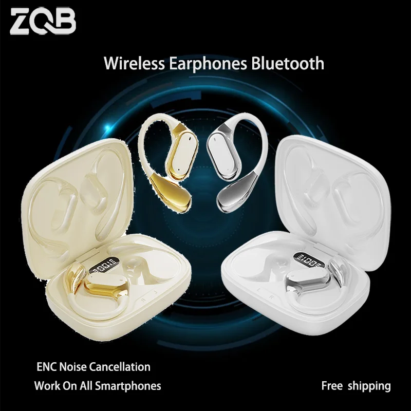 ZQB Q11 OWS Earhook New Wireless Headphones With Mic Bluetooth 5.3 Low Latency Gaming Sport Headset noise reduction For Running