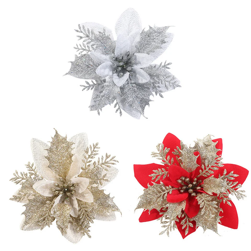 1Pack Fake Christmas Tree Pine Branches Xmas Berries For Christmas Tree DIY Wreath Decorations Noel Table Ornaments Kids Gifts
