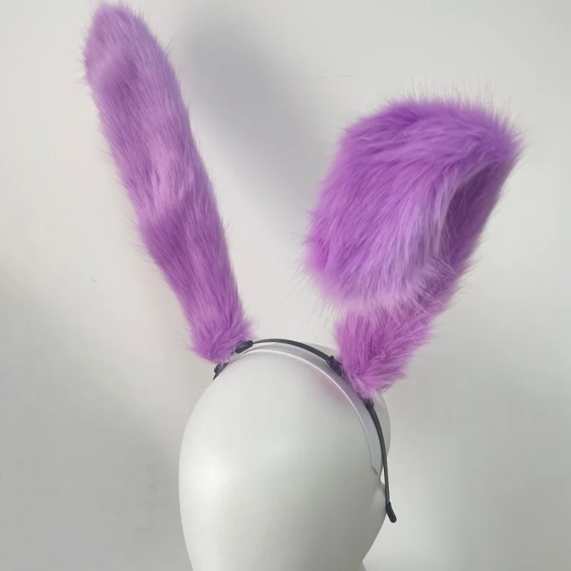 31CM Magic Circus Jax‌ Purple Rabbit Headband Fursuit Anime Plush Ear Cosplay Prop Furry Maid Costume Ear Headwear image 6