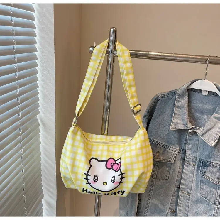 Kawaii Hello Kitty Sanrio Student Cartoon Large Capacity Handbag Children Storage Bag Zero Wallet Birthday Gift for Girls
