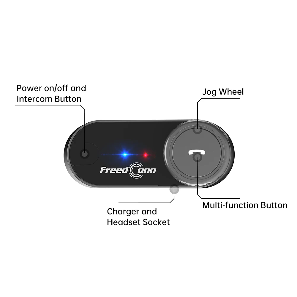 Bluetooth-гарнитура FreedConn T-COM V6 для мотоциклетных шлемов с функцией интеркома и дальностью связи до 1200 м