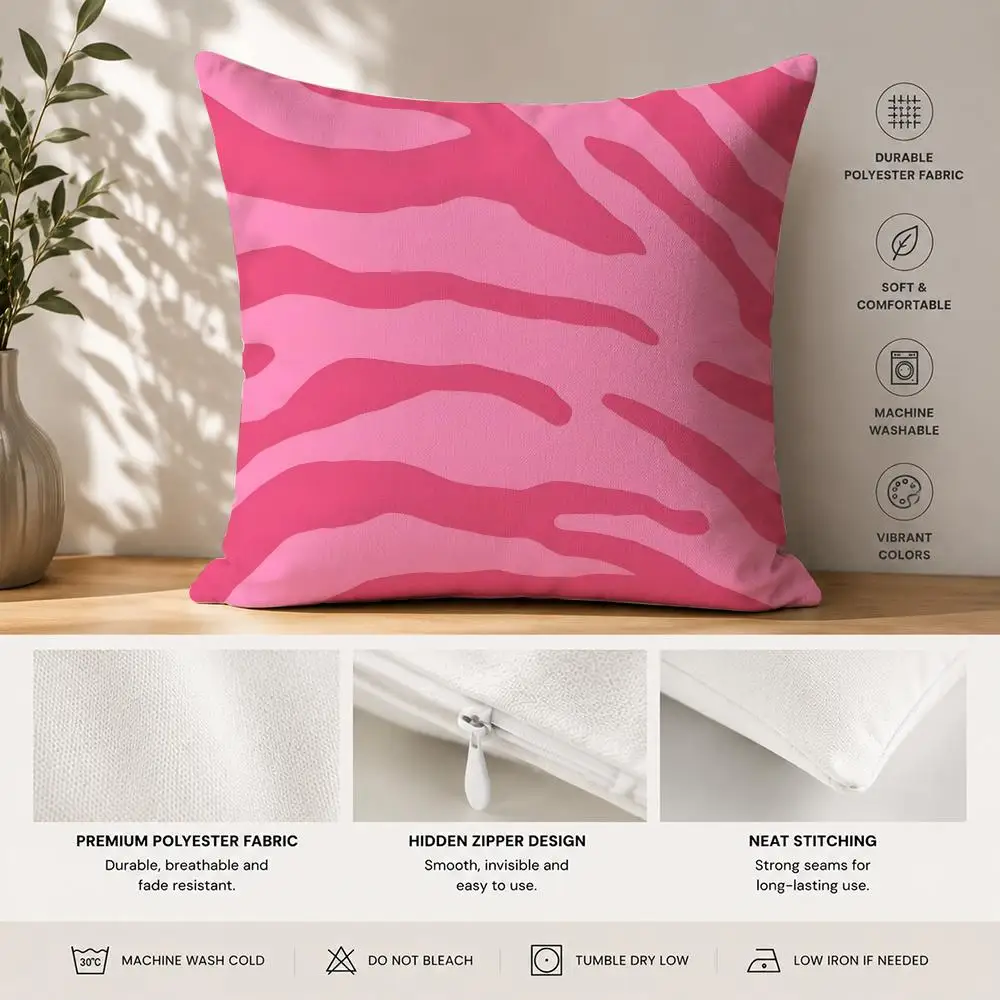 Modern Zebra Stripes Pattern Cushion Cover 40x40cm Square Decorative Sofa Cushion Cover Bedroom Living Room Home Decor Gift