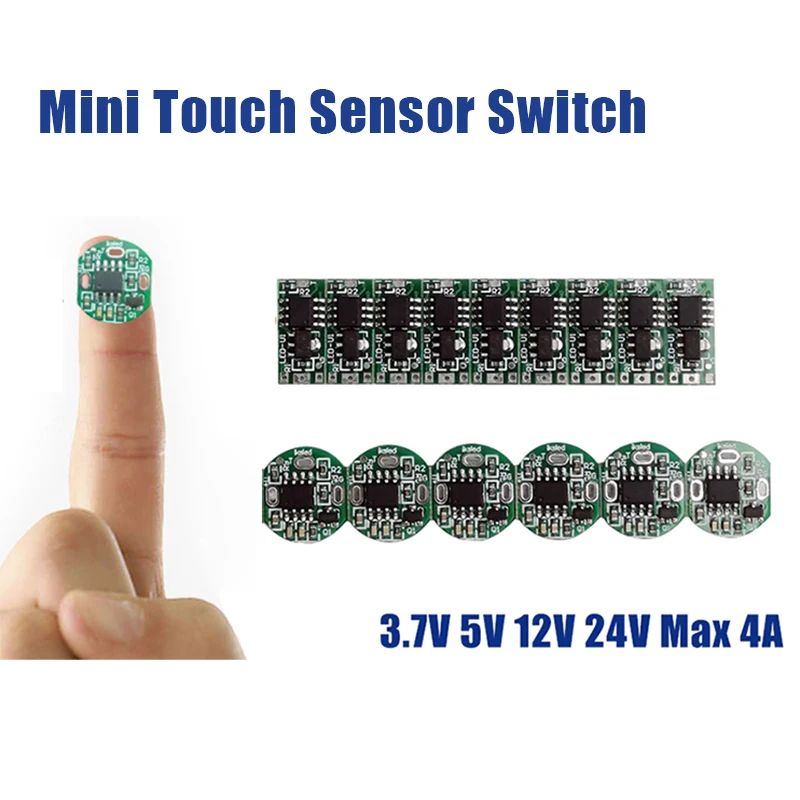 Mini Touch Switch Sensor Dimmable Switch Button Smart Home Switch Controller for DC3.7-24V Closet Corridor LED Strip Switch