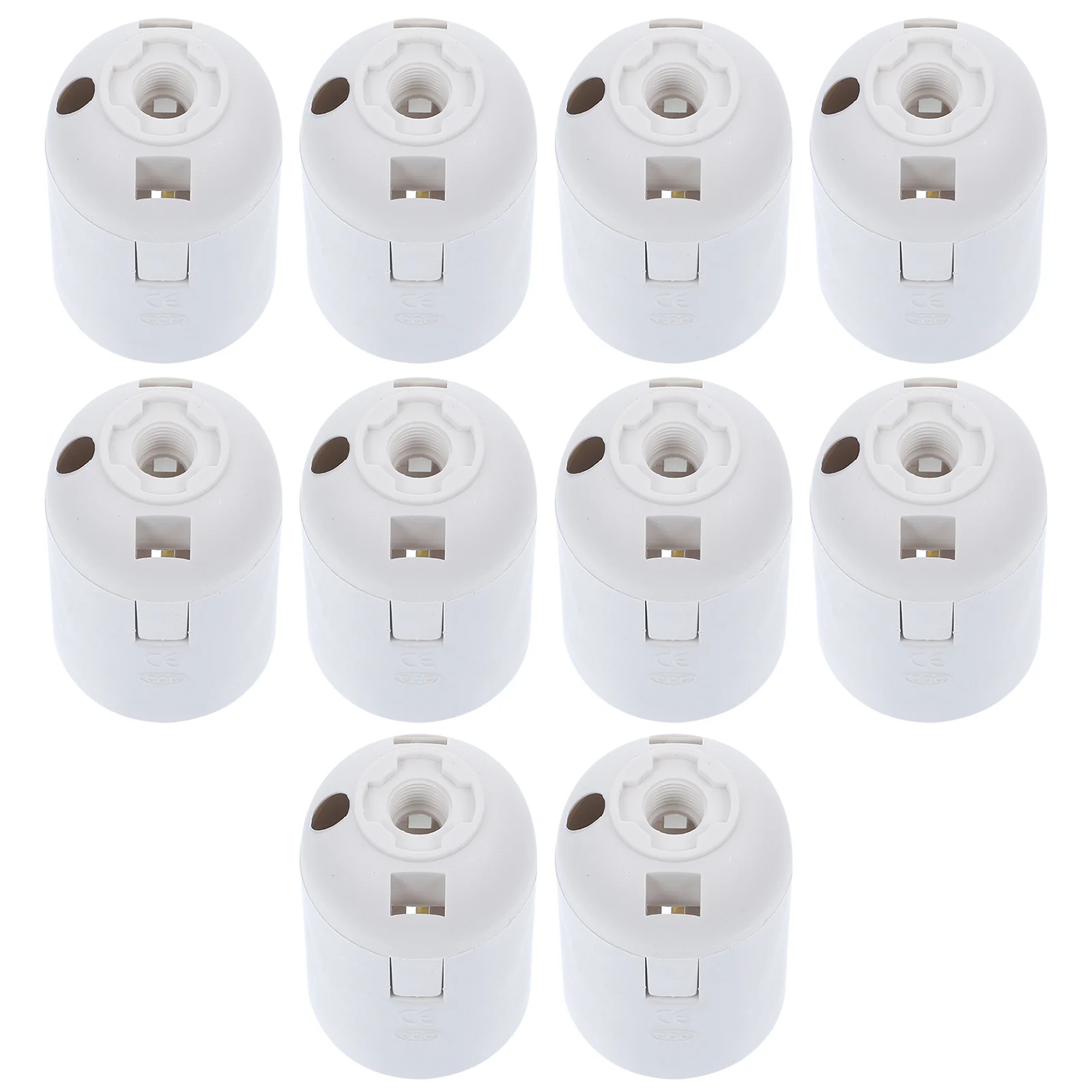 10 Pcs E27e27 Lamp Holder Adapter Bulb Standard Light Fixture Outlet Repair Socket Parts Christmas Component