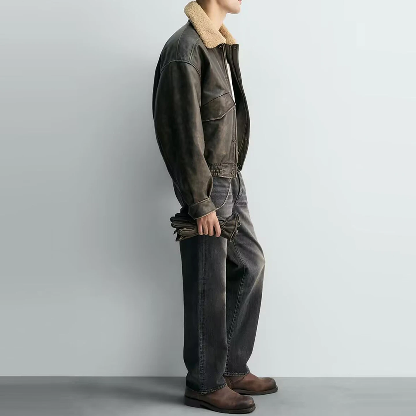 Faionable Pilot Jaet Men's ort Sve Long Sve Color Blo Casual Sle Youth Autumn New Arrival Z Brand