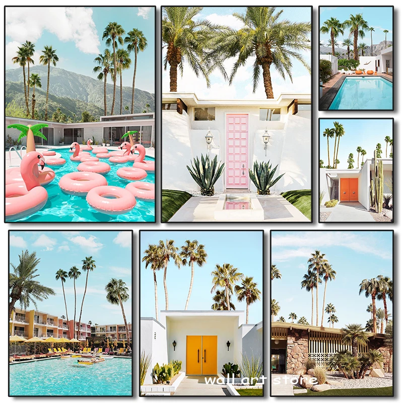 Nordic Modern Desert Architecture California Travel Photo Poster Palm Springs Canvas Print Painting Retro Wall Art Home Decor