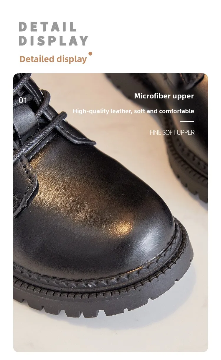Rutschfeste Winterstiefel für Teenager-Mädchen, Punk-Gothic-Knöchelstiefel, Alltagsstiefel, mittelhohe Stiefel aus Kunstleder mit seitlichem Reißverschluss. – Detail 6