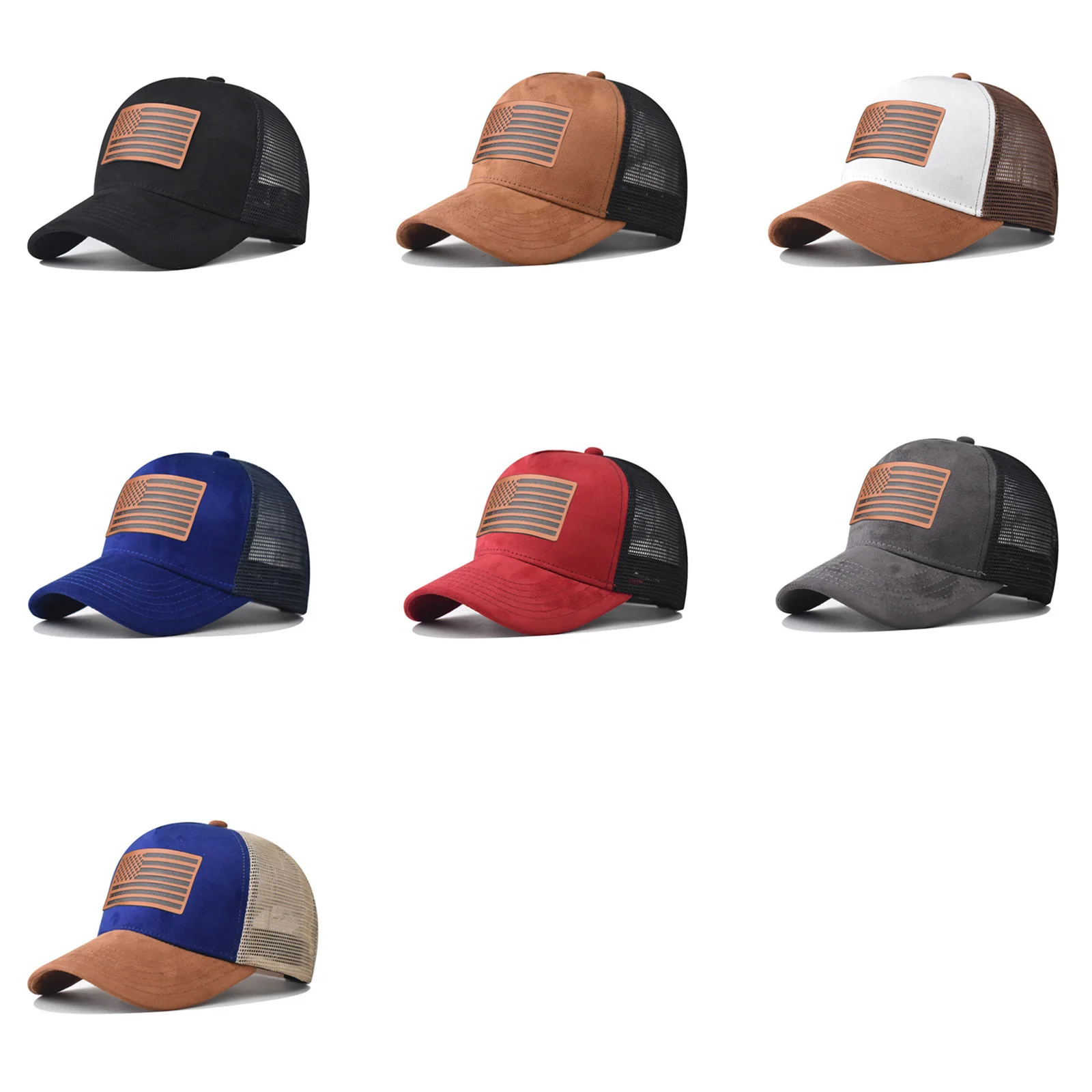 

Бейсболка с изображением американского флага ко Дню независимости, регулируемая, для активного отдыха, из замши и сетки, дышащая, аксессуар для празднования свободы