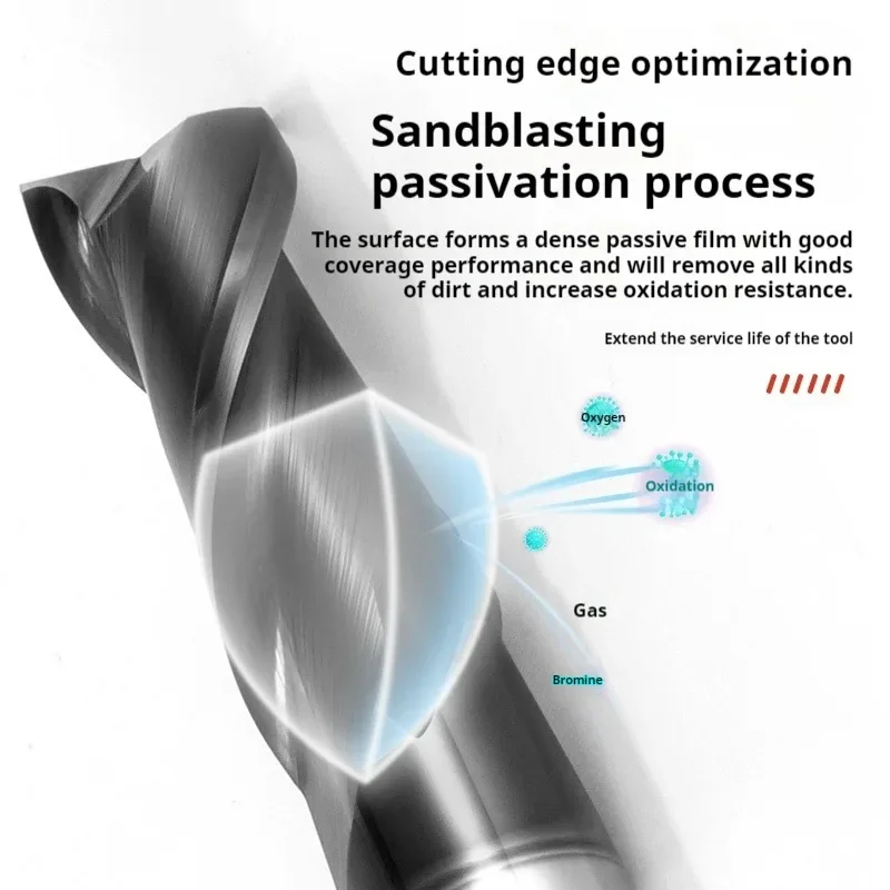 HRC45 2 Flute end mill 1.5mm 1~12mm 1~20mm 6mm 8mm 12mm 50L 60L 75L 80L 100L CNC carbide  metal router bit milling cutter metall