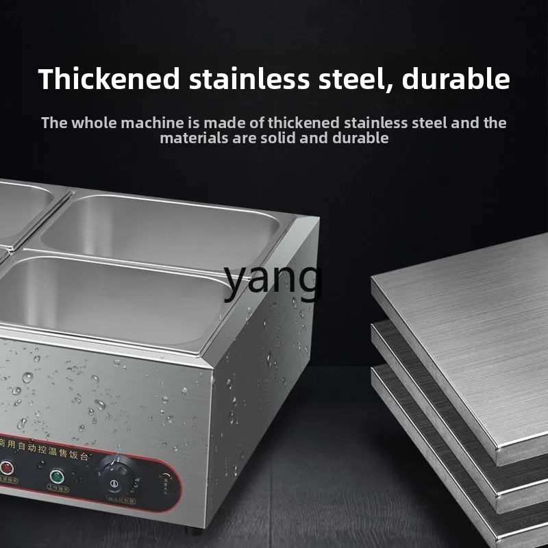 LTT stainless steel fast food insulation table commercial heating table self-service rice steamed vegetables cooked food