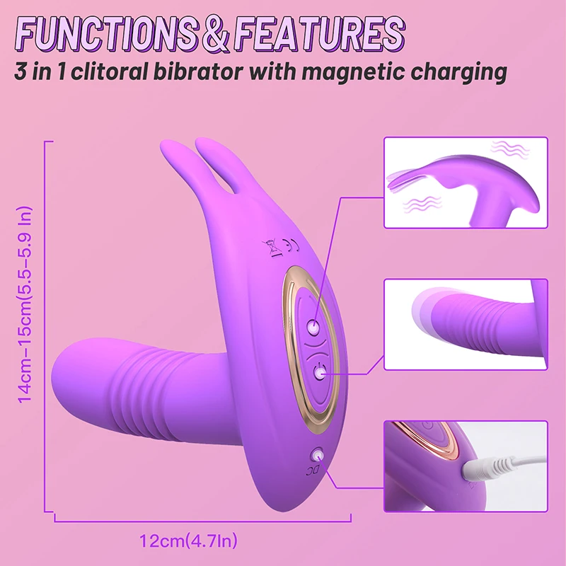 Rotating Vibrator Thrusting Dildos Telescopic Vibration Remote Vagina G Spot Massage Clitoris Stimulator Sex Toys For Women