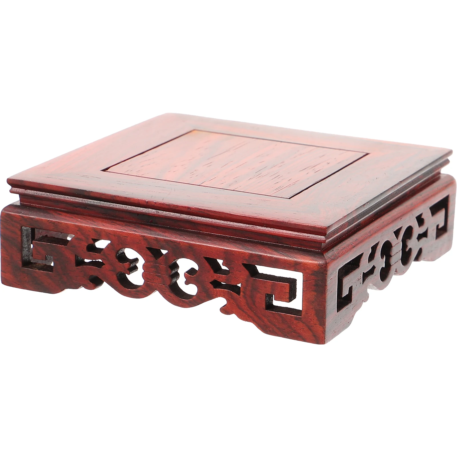 

Display Base Red Wood St for Teapot Vase Buddha Statue nament Pot Solid Wood Elegant
