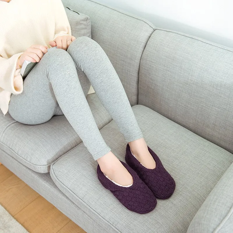 Pantofola con calzino antiscivolo Pantofola da pavimento in pile di lana per interni Donna Mantieni caldo l'inverno antiscivolo Scarpe da casa addensate per adulti 2W107