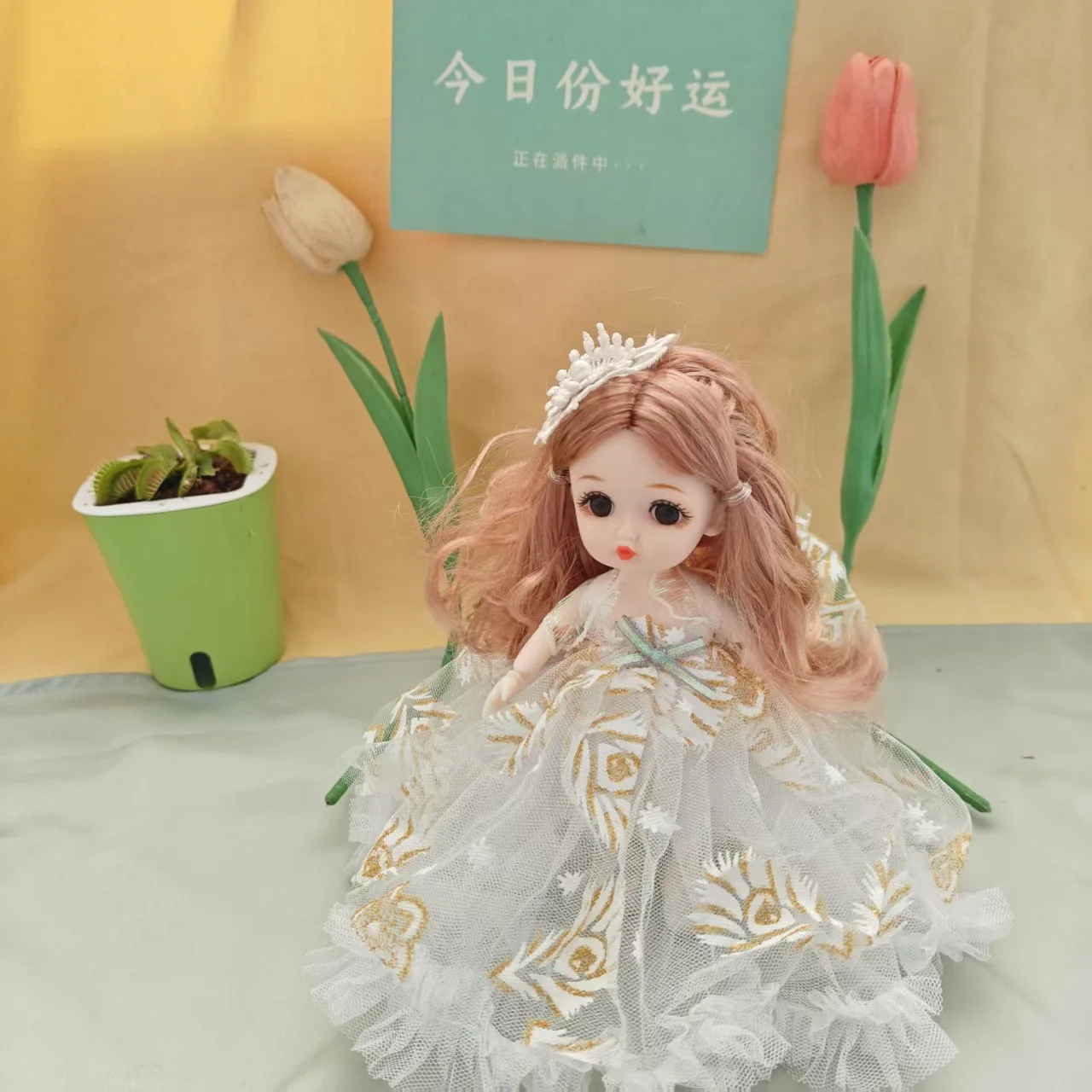 17 سنتيمتر فتاة دمية على شكل أميرة موضة مساء فستان الزفاف فستان BJD دمية المفاصل المنقولة DIY بها بنفسك فستان لعب الفتيات هدية عيد ميلاد