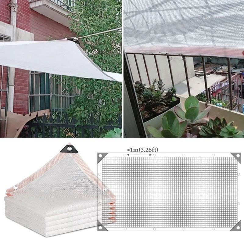 HDPE Branco Sun Shade Net, Gazebo ao ar livre, Jardim de Agricultura, Plantas Suculentas Cobertura, Anti-UV Sunshade Net, 3Pin, 4Pin