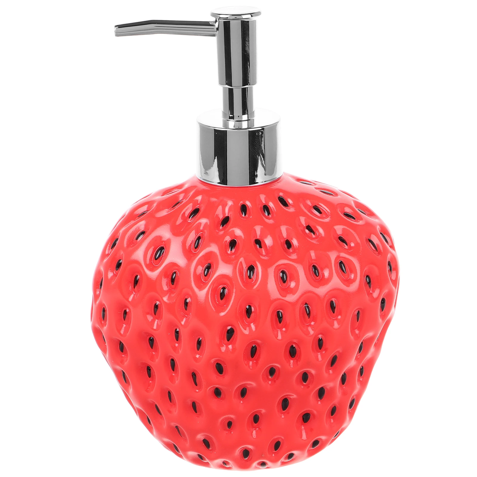 

Strawberry Shaped Soap Dispenser Empty Shampoo Bottle Red Bath Bathroom Sink Refillable Container Creative Design