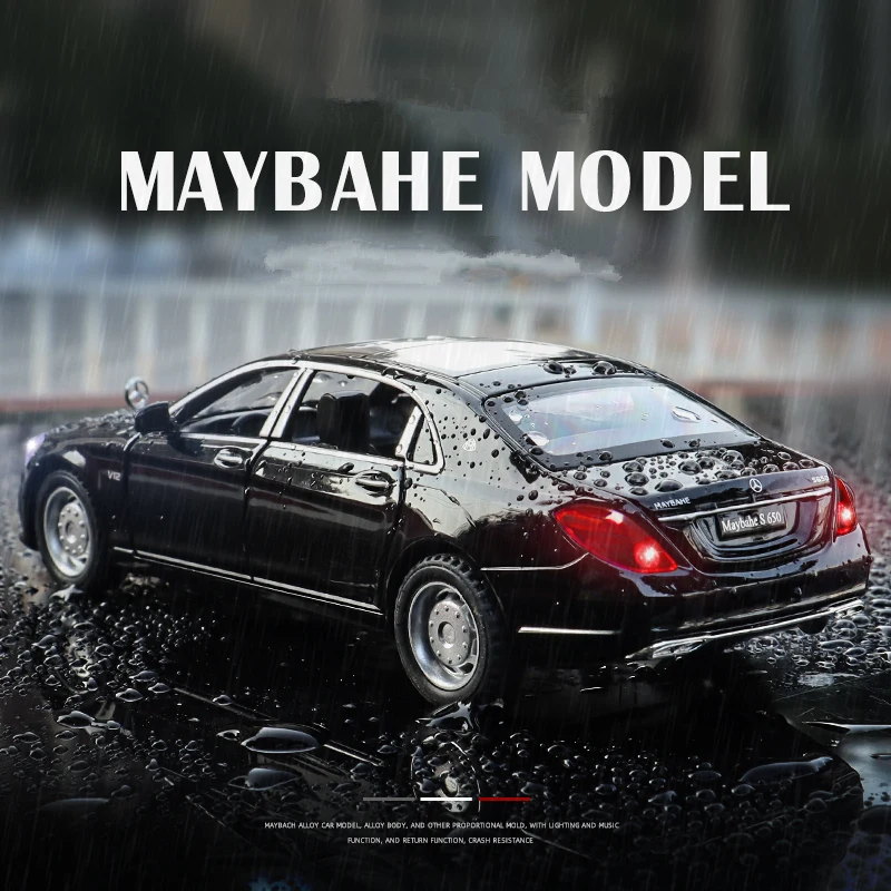 

1/32 Maybach S650 V12 Alloy Luxy Car Model Diecasts Metal Toy Vehicles Car Model High Simulation Sound and Light Childrens Gifts