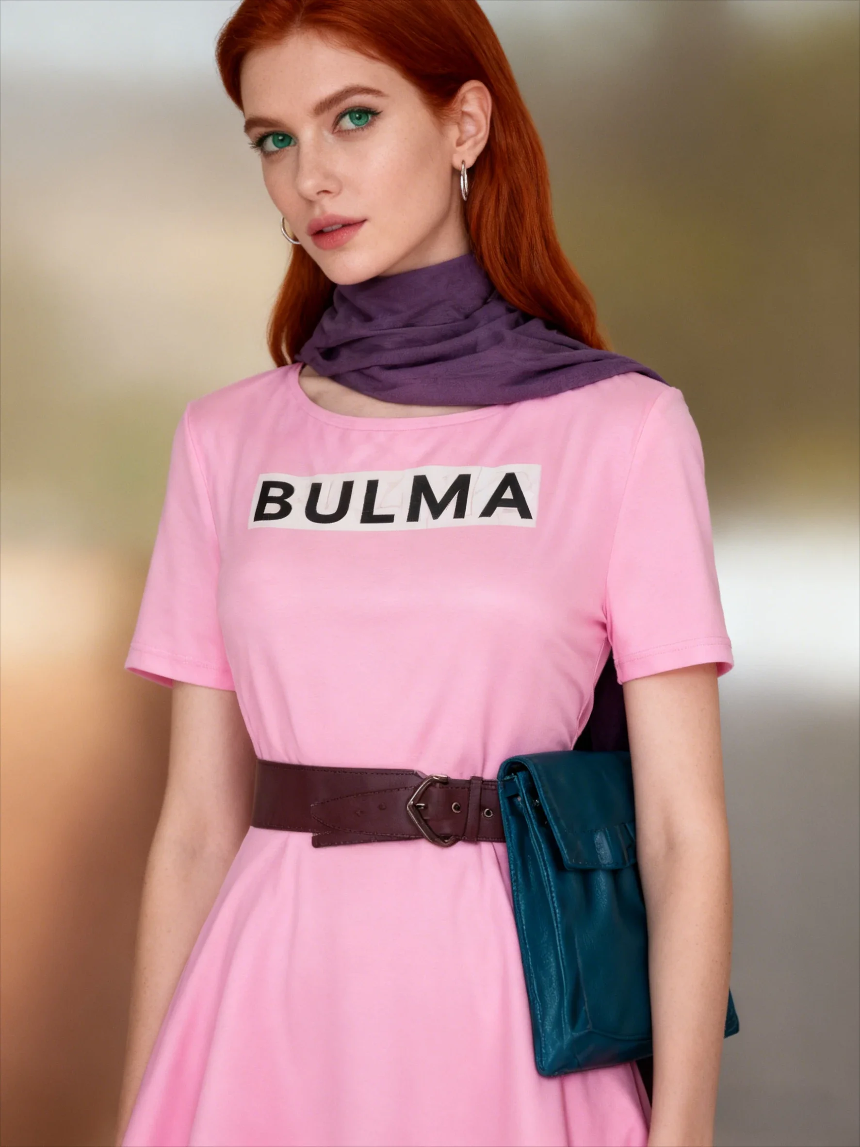 Anime Bulma Cosplay Costume Pink Dress Animation Suits Son Goku Gui Carnival  Adult Halloween Christmas Role-playing Costume Wig view 6