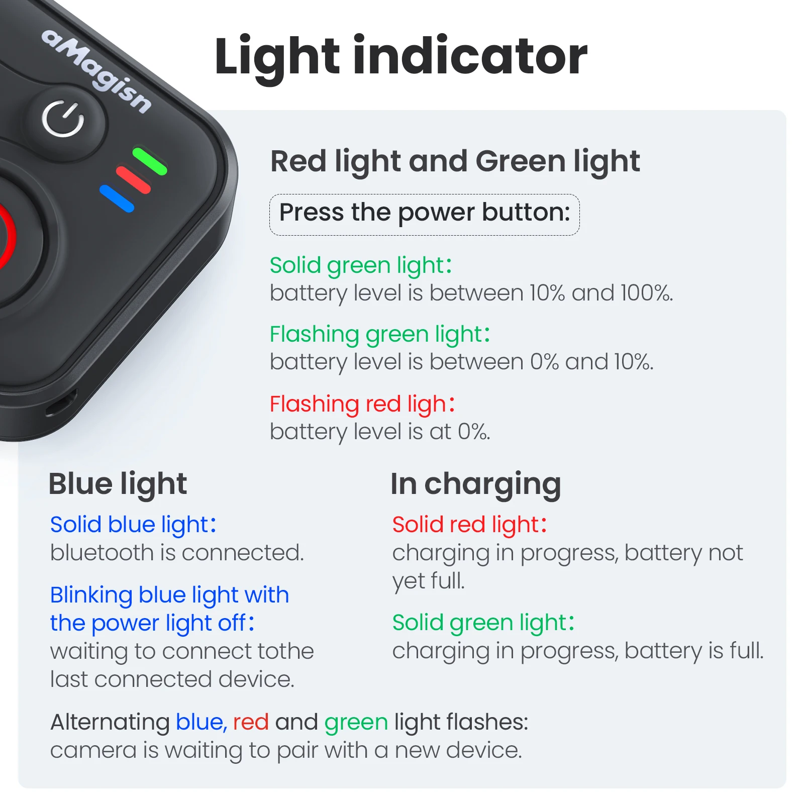 Multifunctional Wireless Shooting Controller with Wrist Strap BT Remote Control Camera Controller for Sport Camera Accessories