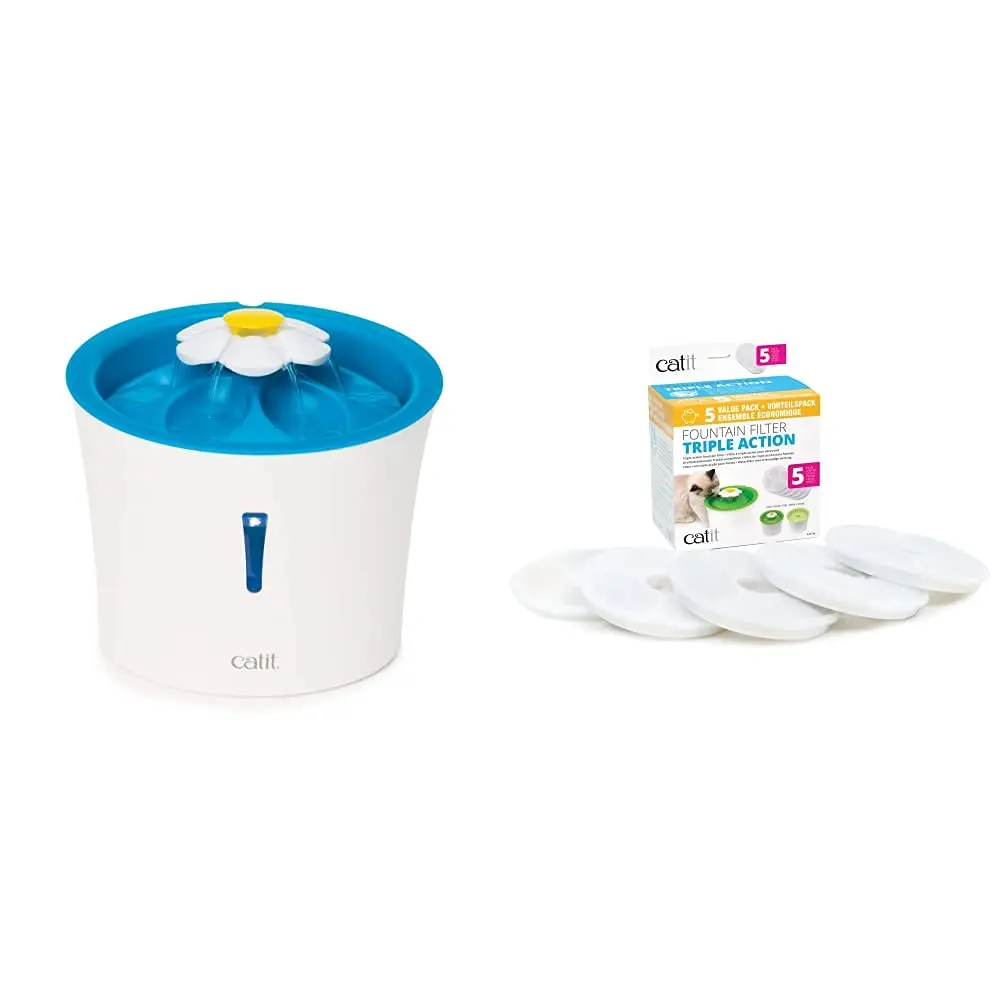 

Светодиодный фонтан для домашних животных с 5 фильтрами, синий, емкостью 3 л для кошек