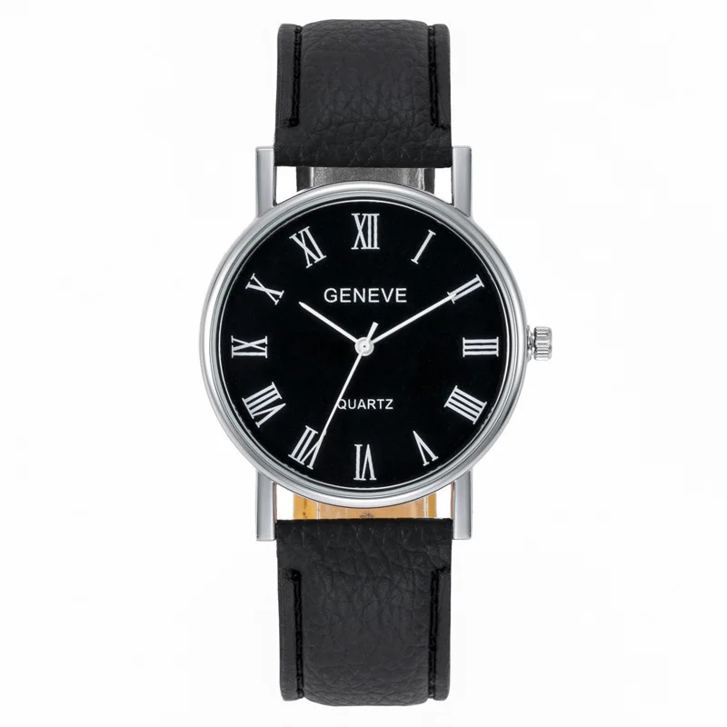 유명 브랜드 로마 숫자 쿼츠 비즈니스 캐주얼 패션 학생 트렌드 가죽 벨트 손목시계 럭셔리 선물 시계