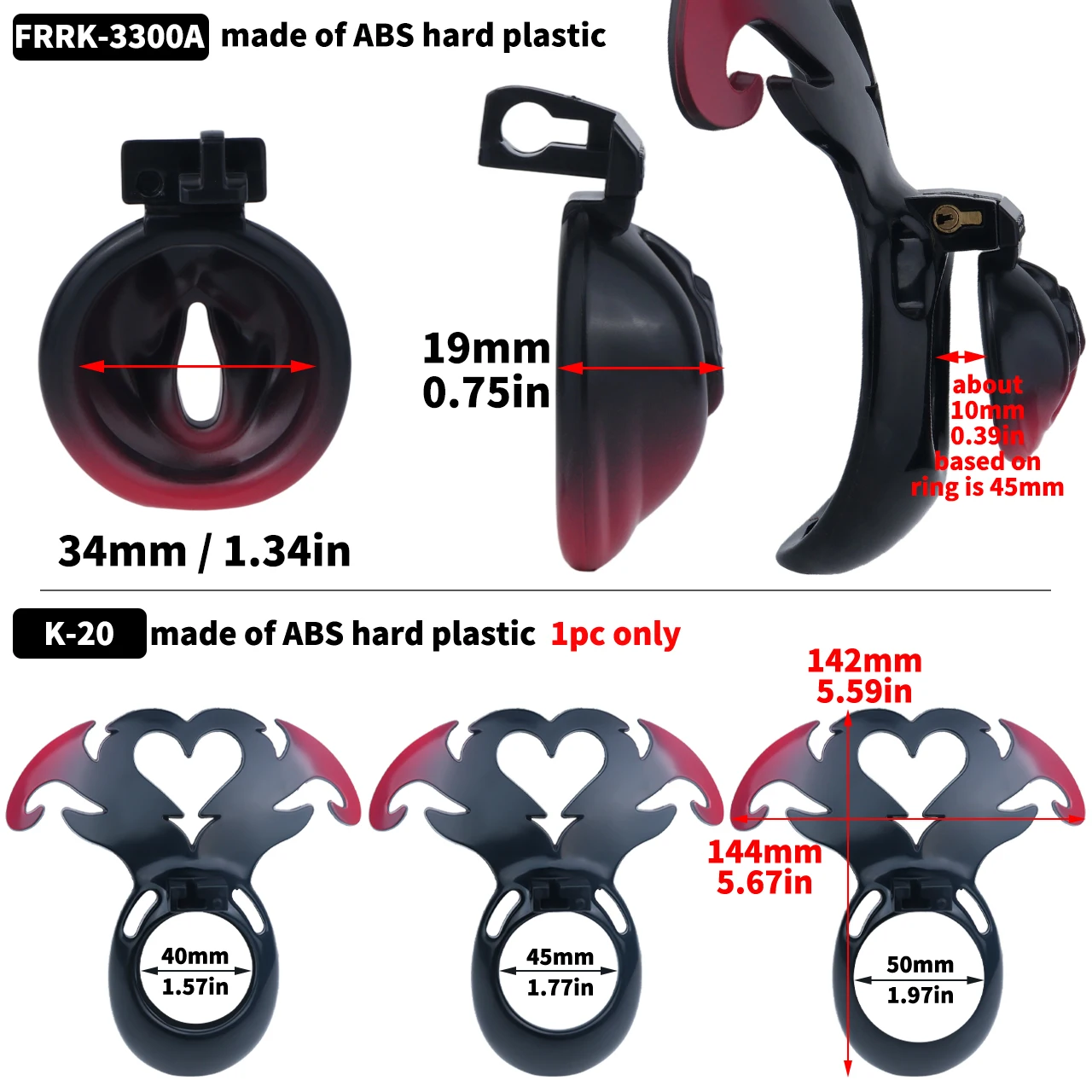 FRRK ABS Simulated Labia Chastity Cage Cross-dresser Wearable Abstinence Gear Loyalty Belt BDSM Adult Intimate Restraint Toy view 2
