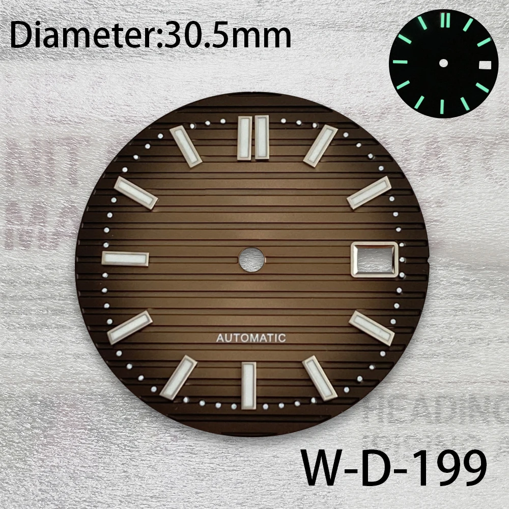 30.5mm S Logo Dial Fit NH35/NH36/4R/7S Movement Green Luminous Stripe High Quality Dial Watch Modification Accessories