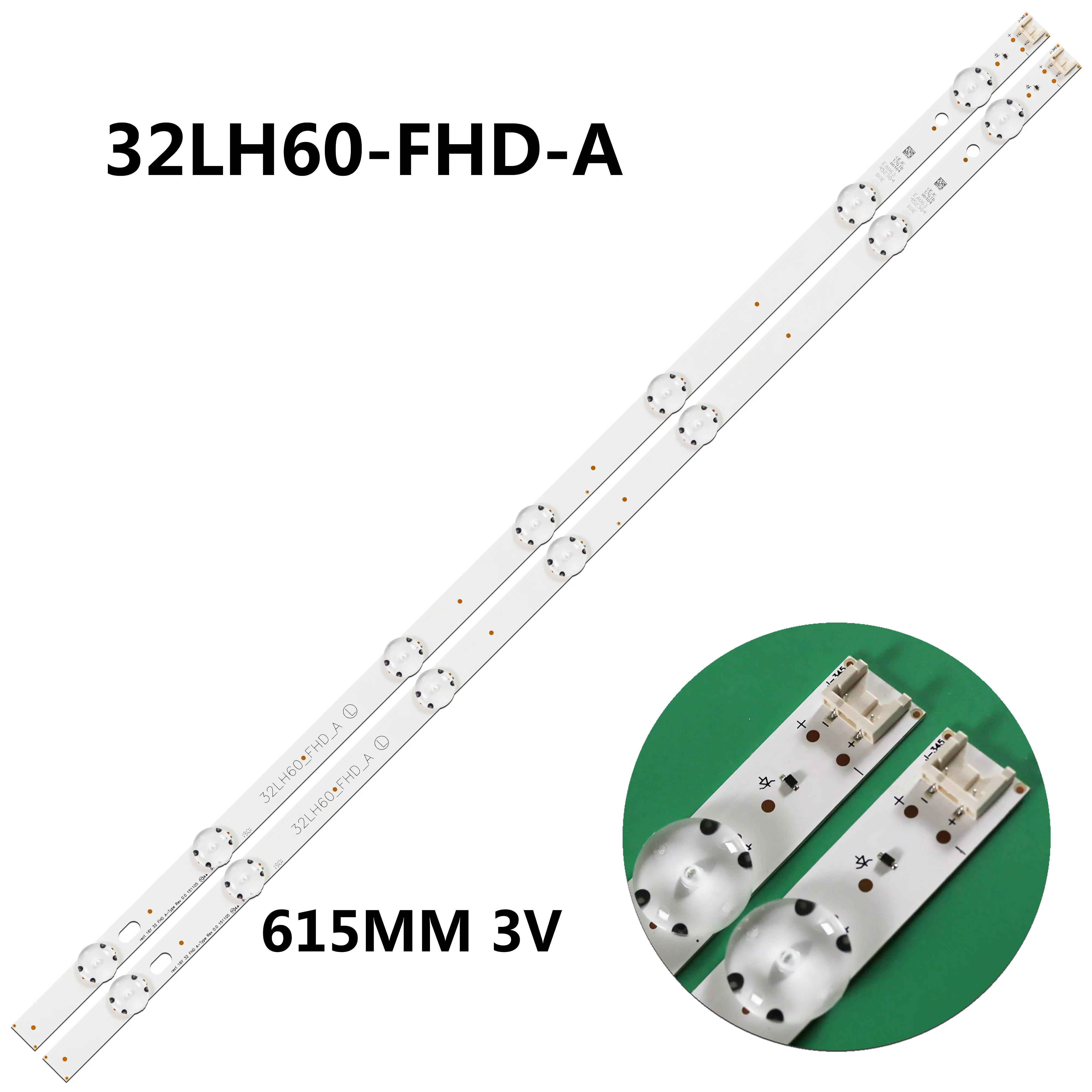 New 2PCS 7LED 615mm LED blacklight strip 32LH60_FHD_A SSC_32inch_FHD_REV01_151102 32LH60_FHD for 32LH604V 32KH530V 32LH530V
