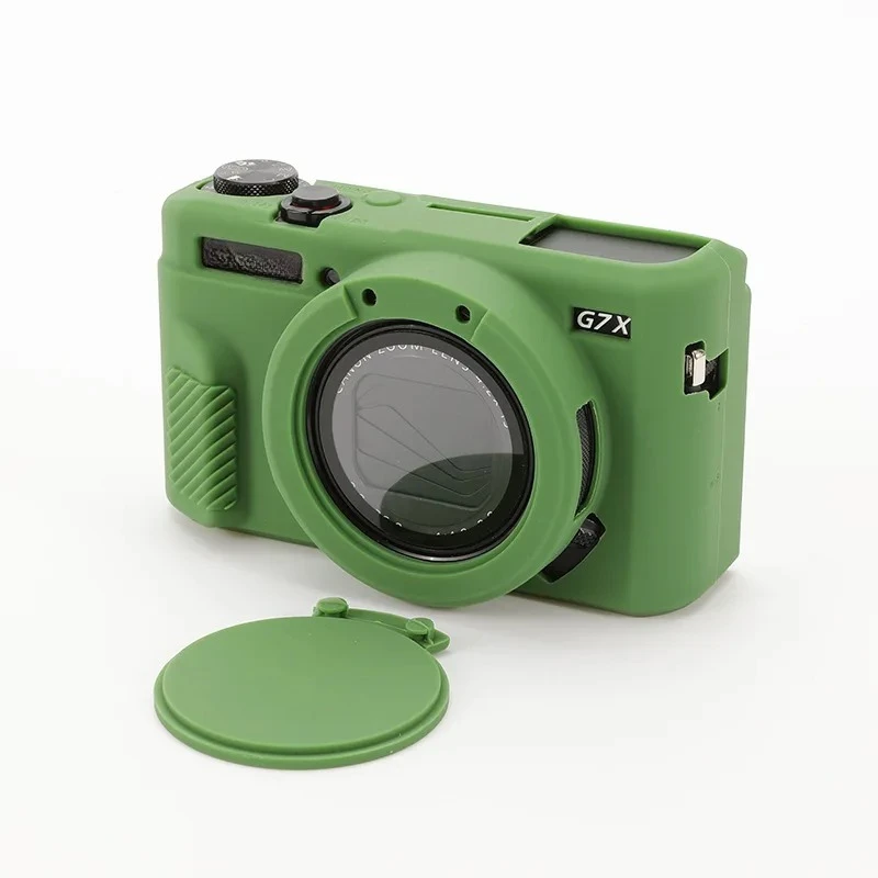 حافظة كاميرا من السيليكون الناعم لهاتف Canon Powershot G7XMark II G7X2 مع قبضة مضادة للانزلاق وحماية العدسة ومقاومة للخدش