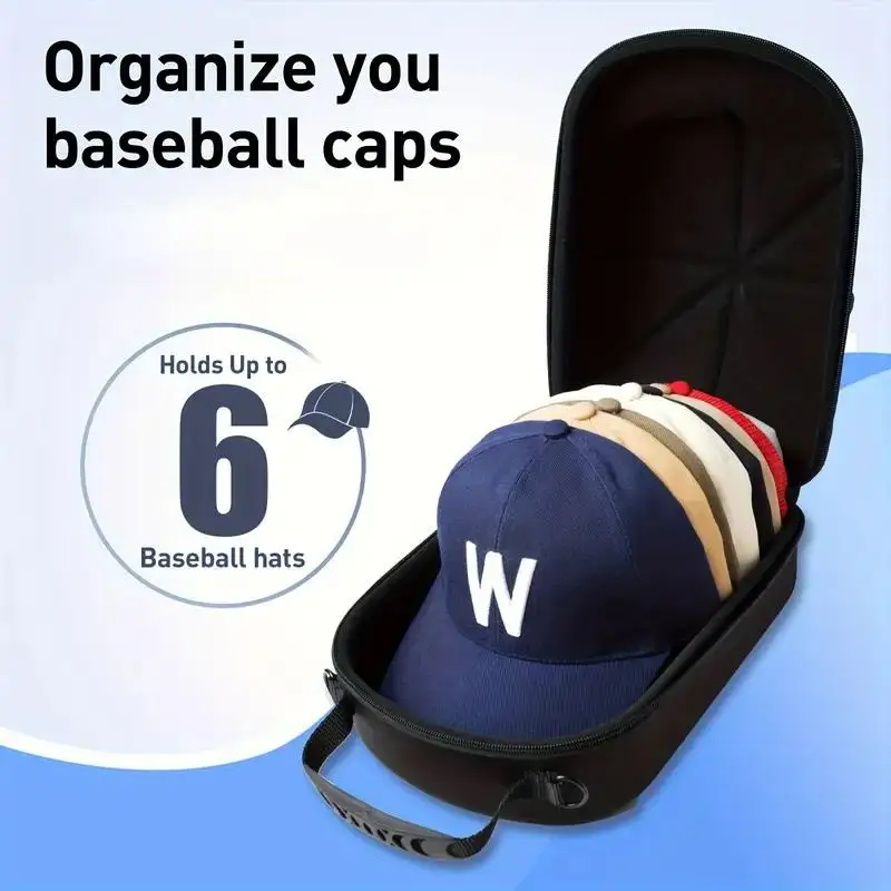 Baseball Hat Travel Bag Baseball Cap Display Bag Travel Case Storage Carrier Box Eva Baseball Cap Carrying Bag