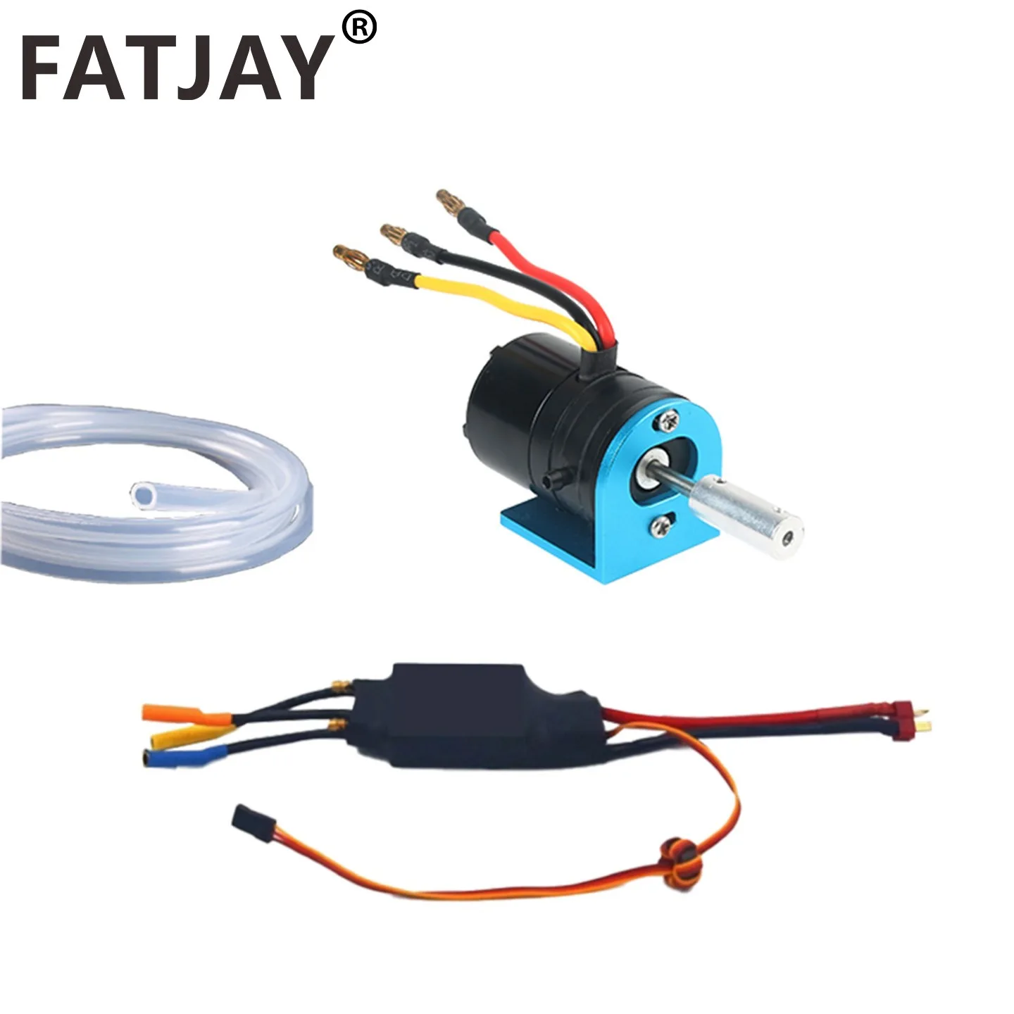 

FATJAY Hobby Power System Combo 3536-1000KV/1700KV Water Cooling Brushless 2-4S Motor with 125A ESC for RC Boats