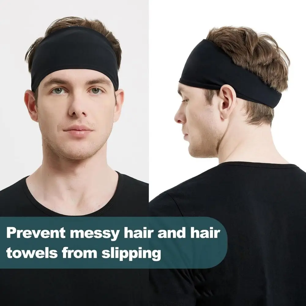 Moisture Absorbing Workout Headbands for Men Non Slip Breathable Stretchy Sweatband Elastic Quick-Dry Men‘s Sports Hairband