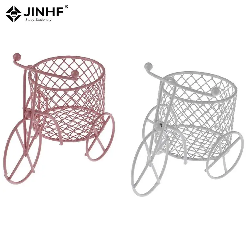 Cute Iron Tricycle Art Decoration Desk Stationery Container Storage Holder For School Office Supplies