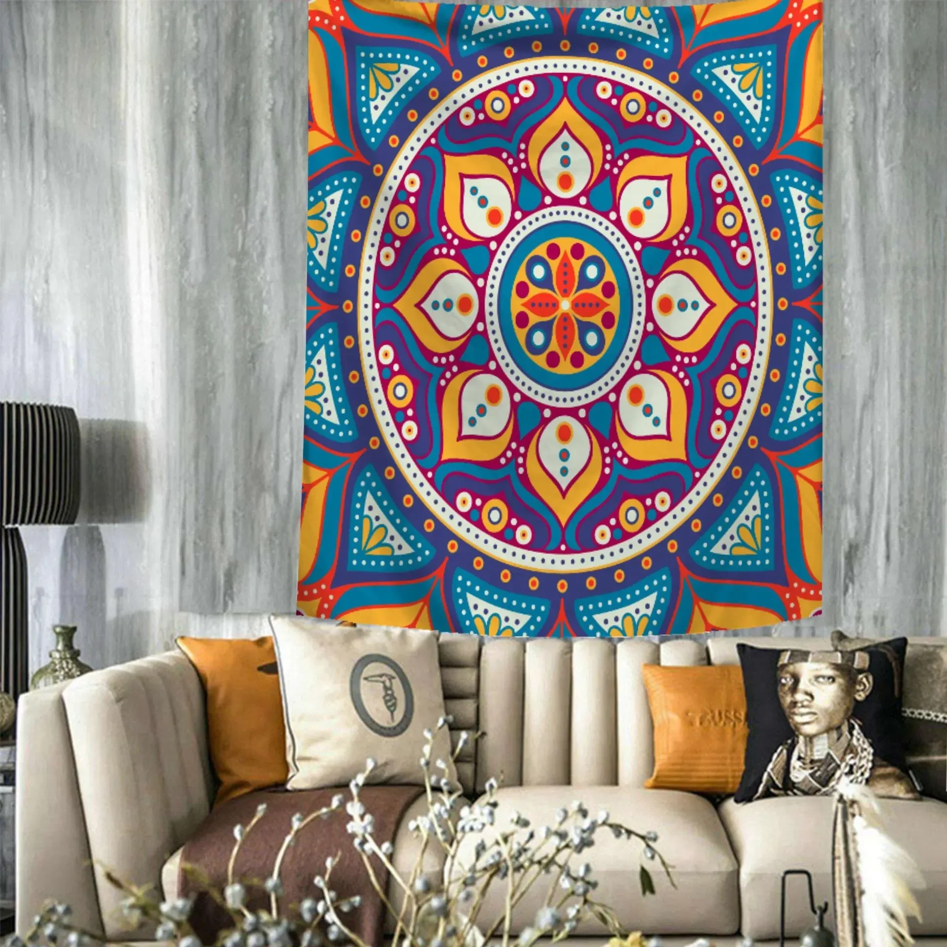 Indian Mandala Tapestry Wall Hanging Sandy Beach Throw Rug Blanket Camping Tent Travel Mattress Bohemian Sleeping Pad Tapestries