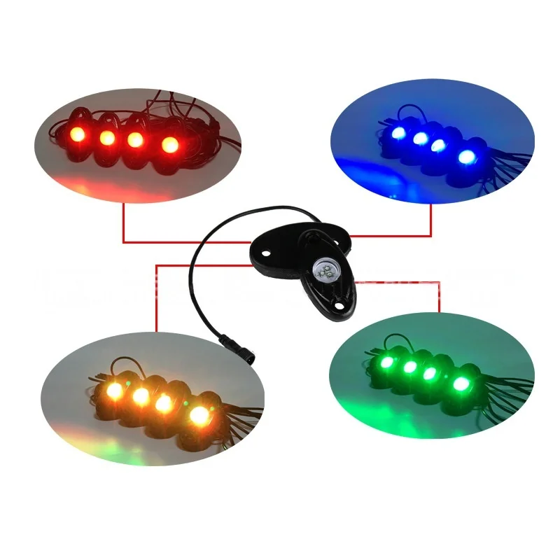 

Car foot light, ambient light, 9-light LED chassis light, flashing, one drag, four Bluetooth APP control