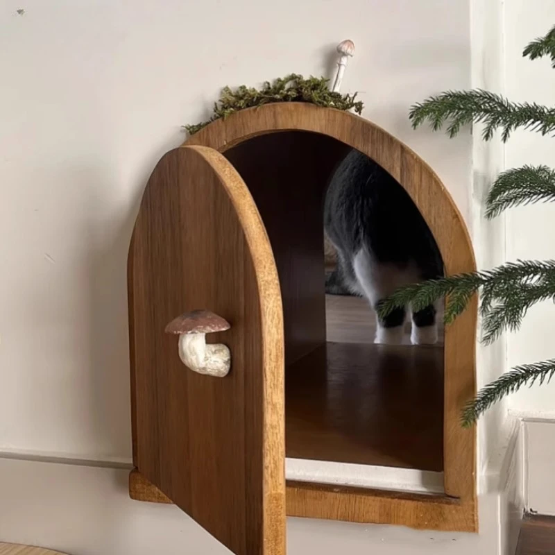 

HomeAire designer cat door bedroom free in and out silent in and out wall hole solid wood custom cat hole